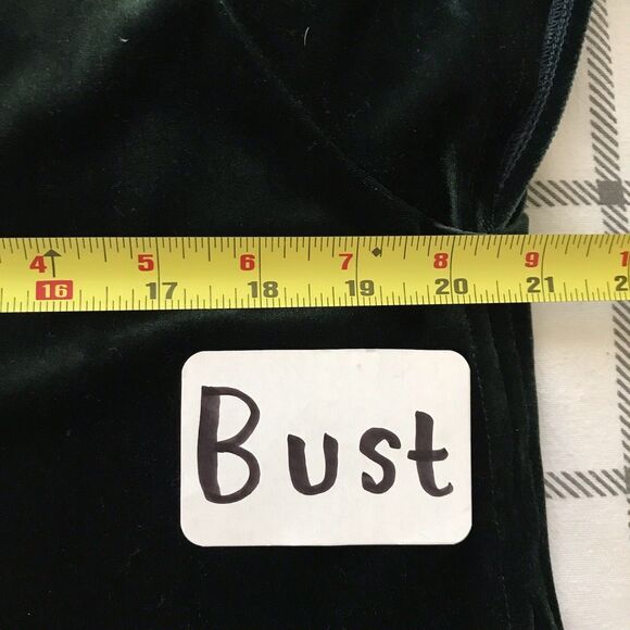 Madewell Velvet Hunter Green Short Sleeve Boxy Top Classic Holiday Blouse - S - Picture 4 of 7